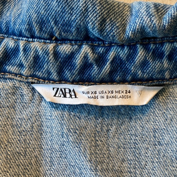 Zara Light Blue Jean Denim Cropped Jacket EUC Women Size XS - Picture 6 of 11